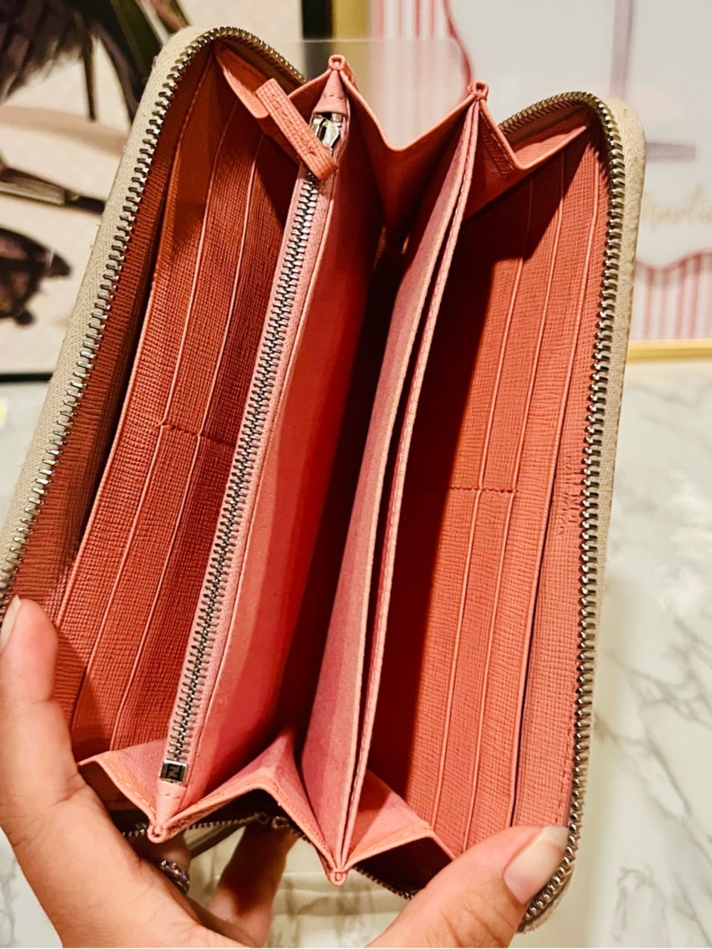 Fendi Monster Colorblock Zip-Around Wallet EUC - Picture 10 of 15